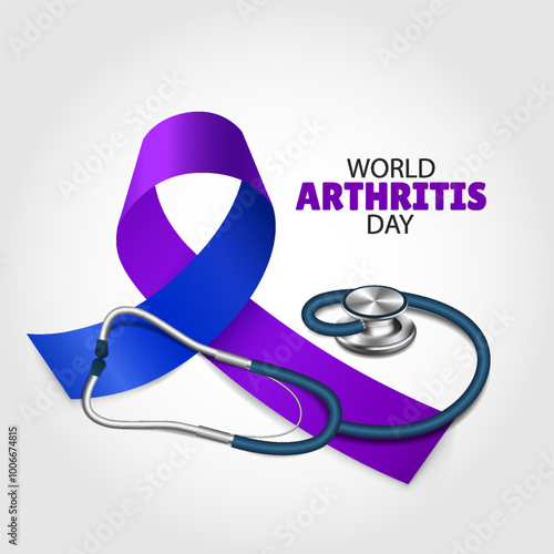 Vector Illustration of World Arthritis Day. Arthritis Awareness Ribbon.
