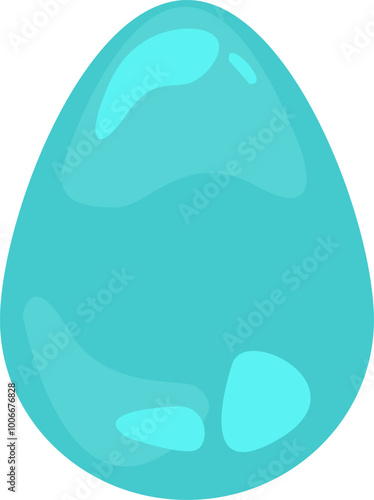 Game element - egg. Cartoon Cracked Dragon, reptile and dinosaur egg. Ui game asset.