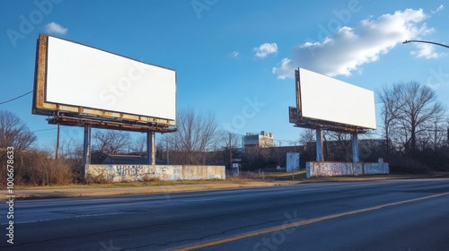 blank billboard across the street