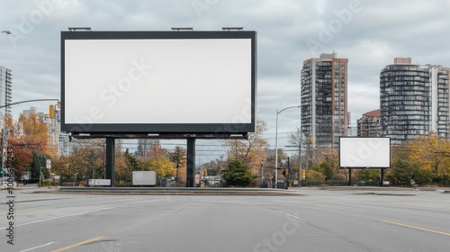 blank billboard across the street