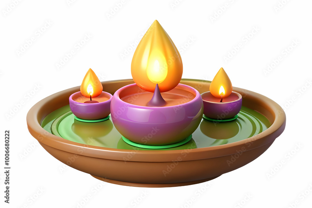 3D Loy Krathong Festival Icon with Glowing Elements and Water Reflections - Capture the Beauty of Floating Lanterns and Ample Copy Space for Messages 3D Loy Krathong Festival Icon with Glowing Elements and Water Reflections - Capture the Beauty of Floating Lanterns and Ample Copy Space for Messages