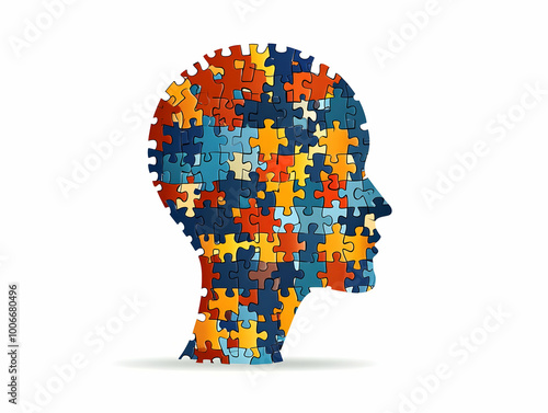 Wallpaper Mural Flat Vector Illustration of Puzzle Pieces Forming a Human Head Concept for Community and Collaborative Problem-Solving Infographics Torontodigital.ca