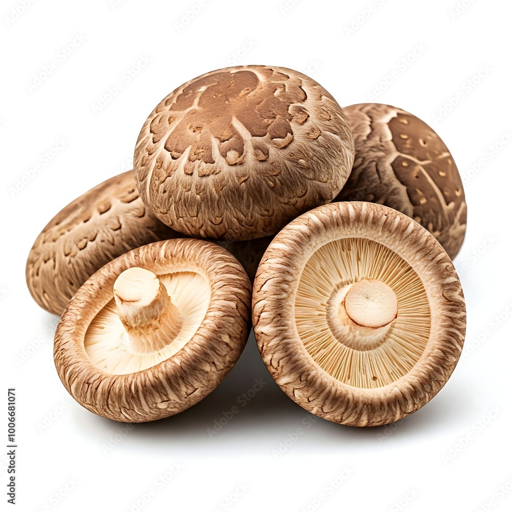 Dried Shiitake mushrooms isolated on white background, food ingredient, food and vegetable concept Dried Shiitake mushrooms isolated on white background, food ingredient, food and vegetable concept