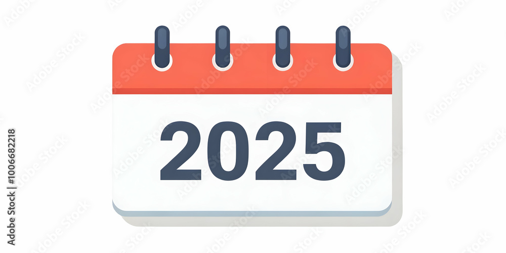 Simple Flat Vector Icon of 2025 Calendar Page with Bold Numbers - Clean Design for Infographics and Business Use Simple Flat Vector Icon of 2025 Calendar Page with Bold Numbers - Clean Design for Infographics and Business Use
