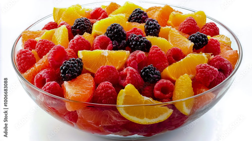 A vibrant and colorful image of a large bowl filled with a fresh fruit salad. A vibrant and colorful image of a large bowl filled with a fresh fruit salad.