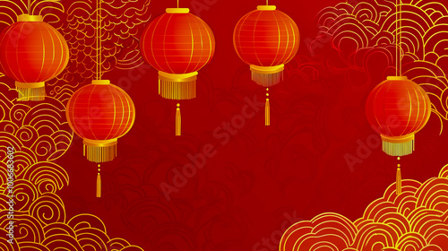 Vibrant Chinese New Year atmosphere background.