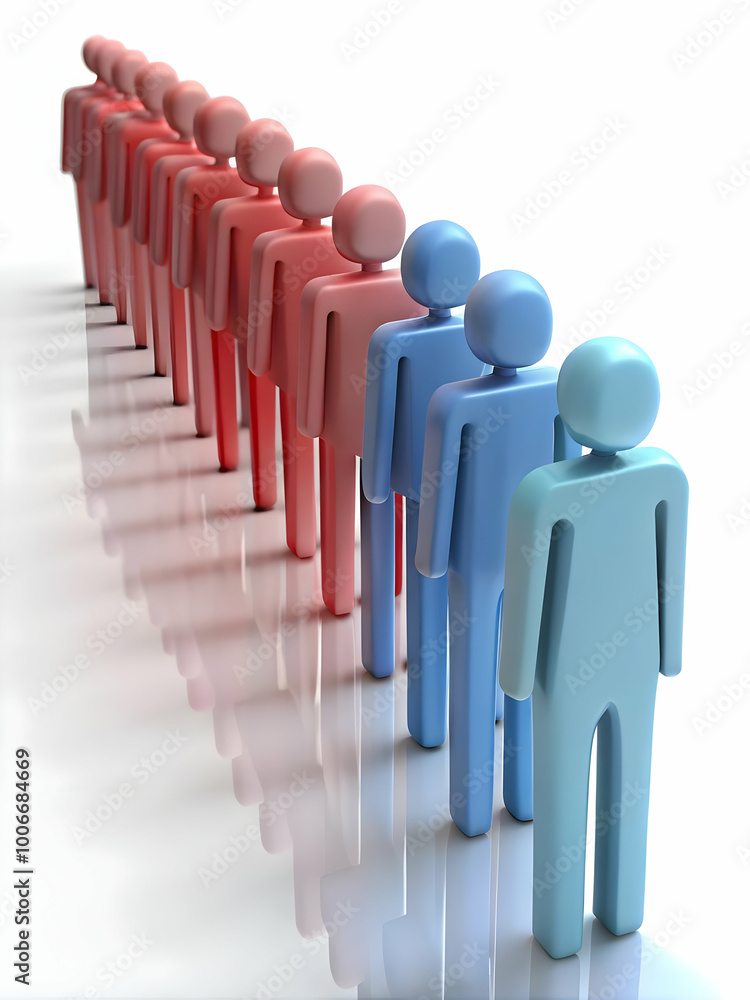 Gravity-Defying Voter Queue: Close-Up of Stylized Human Figures Floating in Line to Represent Voter Turnout and Civic Participation - Photo Stock Concept Gravity-Defying Voter Queue: Close-Up of Stylized Human Figures Floating in Line to Represent Voter Turnout and Civic Participation - Photo Stock Concept