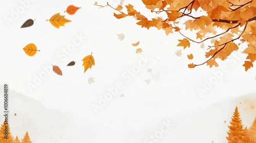 autumn leaves on a white
