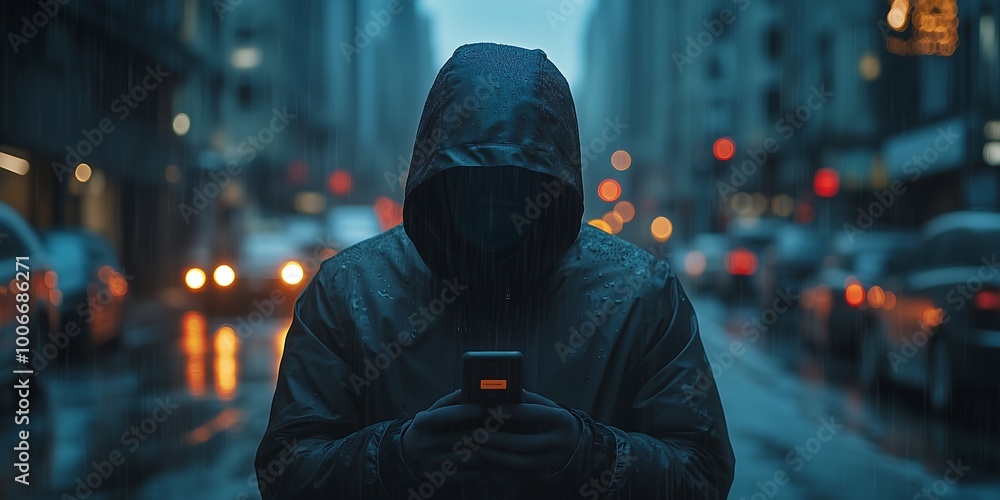 Neon-Lit Hacker: Hooded Silhouette Operating Smartphone in Rainy Night Scene
ネオンに照らされたハッカー:雨の夜景でスマートフォンを操作するフード姿のシルエット。.Generative AI Neon-Lit Hacker: Hooded Silhouette Operating Smartphone in Rainy Night Scene
ネオンに照らされたハッカー:雨の夜景でスマートフォンを操作するフード姿のシルエット。.Generative AI