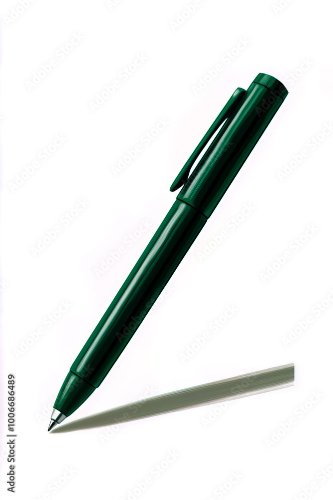 Illustration of a green pen, set against a clean white background. Illustration of a green pen, set against a clean white background.