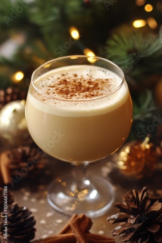 holiday beverage tradition, egg nog, with its cozy spices and creamy texture, is a cherished seasonal tradition for many with a frothy glass