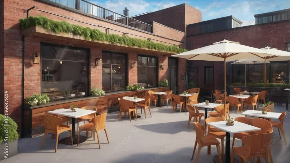 rooftop cafe. seamless looping 4k video background animation rooftop cafe. seamless looping 4k video background animation