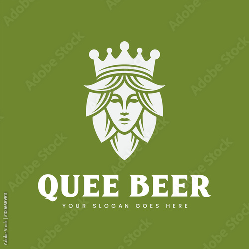 Queen Beer  Unique Logo Illustration