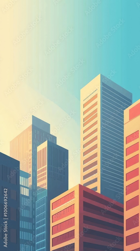 Stylish city skyline featuring modern buildings under a soft gradient sky, perfect for urban-themed designs and illustrations. Stylish city skyline featuring modern buildings under a soft gradient sky, perfect for urban-themed designs and illustrations.