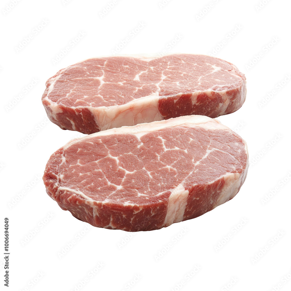 Two Raw Beef Steaks Ready for Grilling Two Raw Beef Steaks Ready for Grilling
