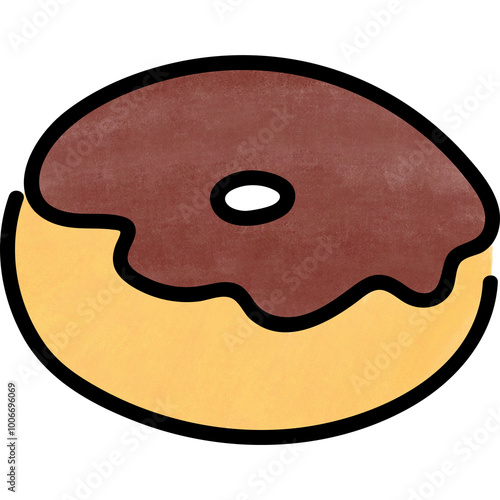 Cartoon chocolate donut illustration