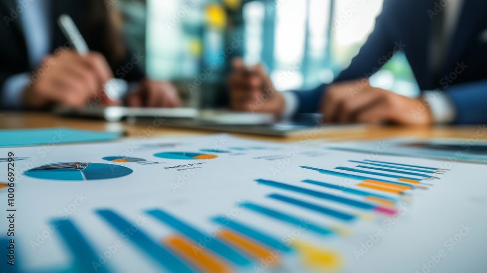 Business Meeting with Data Analysis and Charts Business Meeting with Data Analysis and Charts