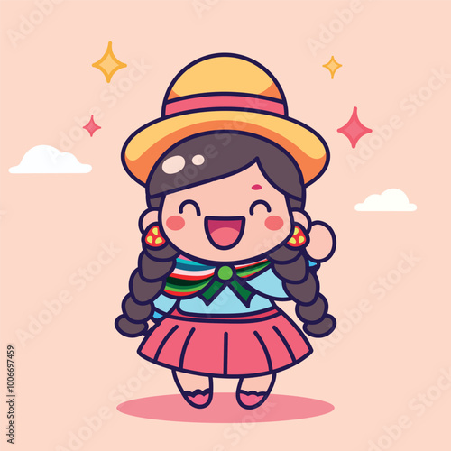 Vector Chola boliviana