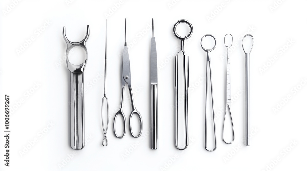Medical instrument isolated on a white background, crisp and clear, minimal shadows, professional finish Medical instrument isolated on a white background, crisp and clear, minimal shadows, professional finish