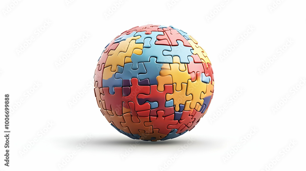 3D Floating Puzzle Pieces Forming a Globe Isolated on White Background - Vector Illustration Symbolizing Global Community and Business Collaboration 3D Floating Puzzle Pieces Forming a Globe Isolated on White Background - Vector Illustration Symbolizing Global Community and Business Collaboration