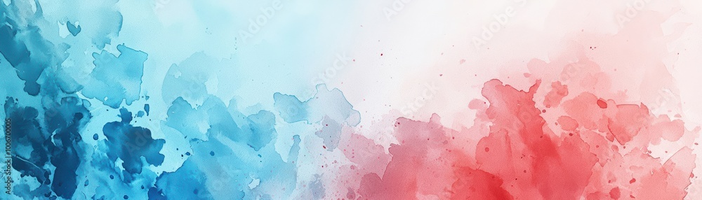 Obraz premium A vibrant abstract watercolor background featuring blue and red hues, perfect for artistic designs, invitations, and creative projects.
