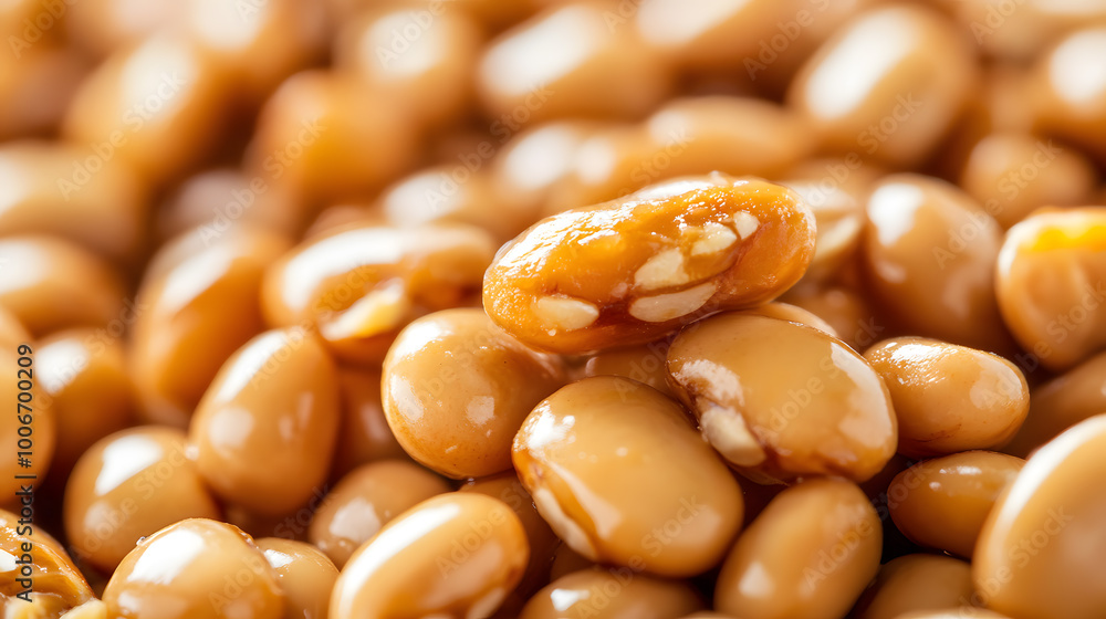 Natto beans close-up texture-focused element macro photography Natto beans close-up texture-focused element macro photography