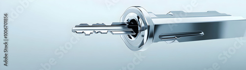 Levitating Key and Lock Vector Image Symbolizing Secure Decision Making - Ideal for Infographics and Security Materials in Business Operations