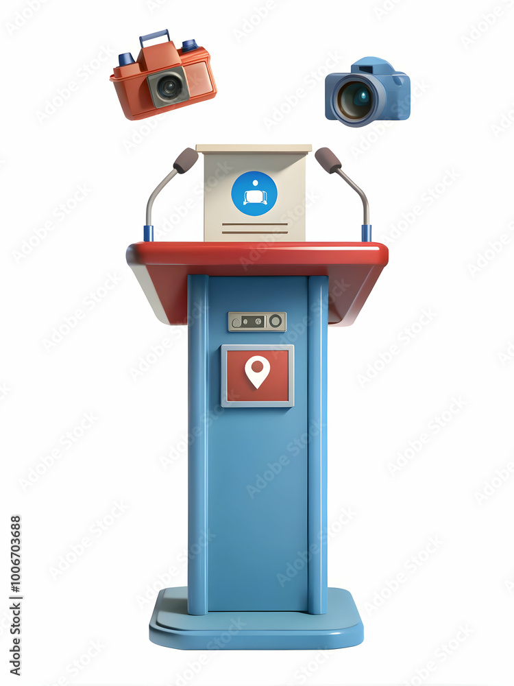 Close-Up of Podium Displaying Live Voter Question Feed - Engaging Public Interaction Concepts with Scrolling Questions for Active Participation Close-Up of Podium Displaying Live Voter Question Feed - Engaging Public Interaction Concepts with Scrolling Questions for Active Participation