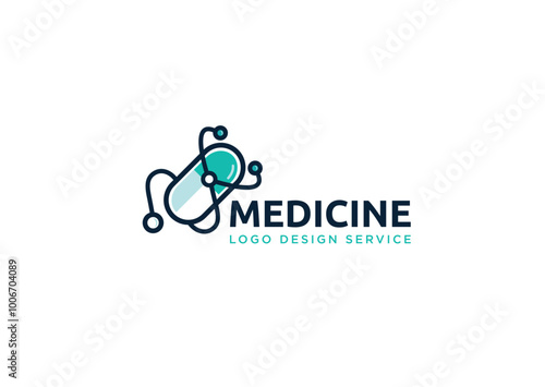 Medicine logo or medical logo design also health care logo template