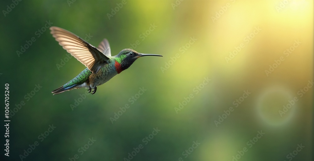 Fototapeta premium Hummingbird bird. Close-up, instead of for text