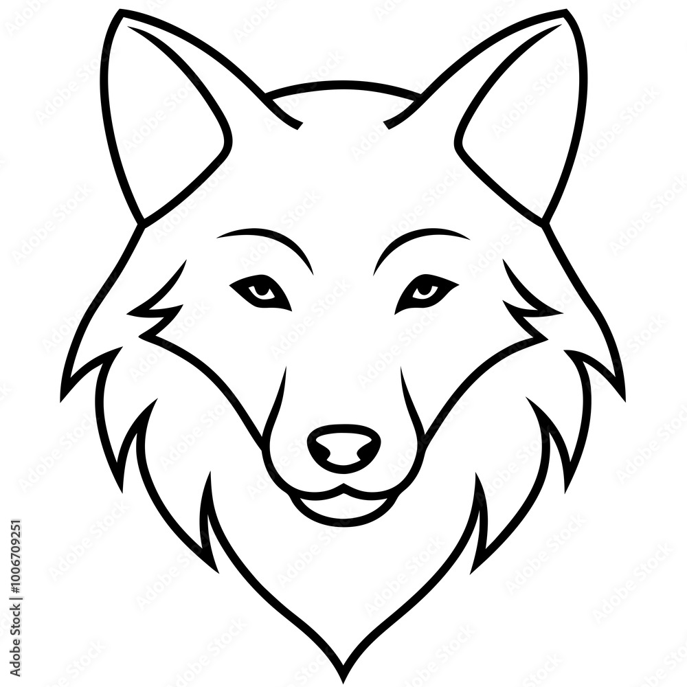 Obraz premium skwolf headull silhouette vector illustration