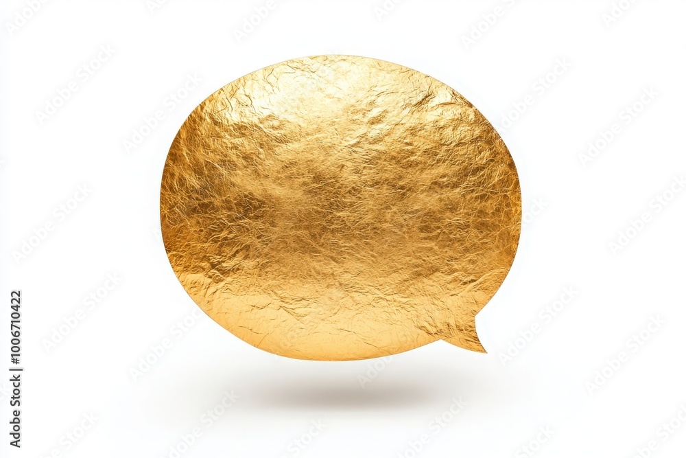 Golden speech bubble, isolated on white background. Golden speech bubble, isolated on white background.