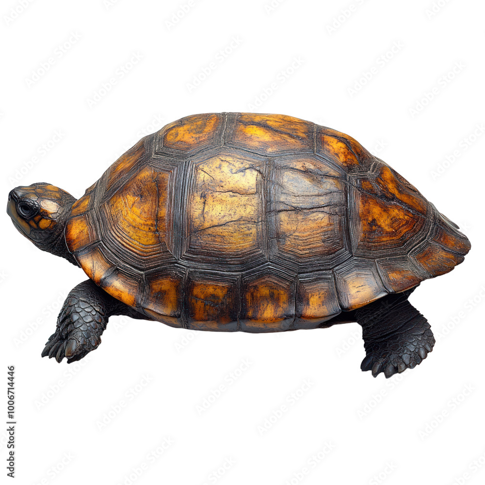 Obraz premium Close Up of a Turtle Shell Isolated on a Transparent Background