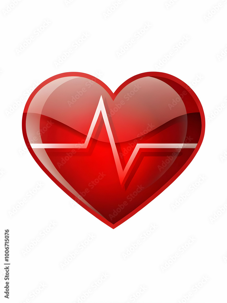 Flat Glossy Heart Pulse Concept: Close-Up of Red Heart with EKG Line Shaping AIDS Ribbon in Simple Vector Illustration for Health Awareness Flat Glossy Heart Pulse Concept: Close-Up of Red Heart with EKG Line Shaping AIDS Ribbon in Simple Vector Illustration for Health Awareness