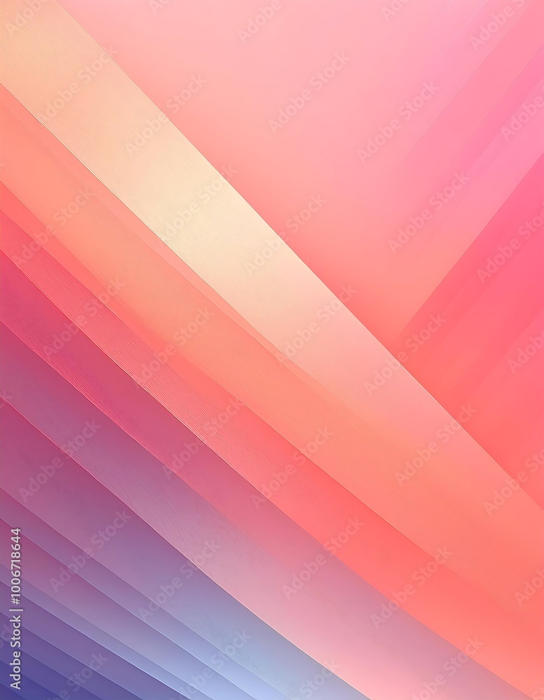 Obraz premium Stylish gradient background transitioning from warm coral pink to soft pastel hues for modern design projects. Generative AI