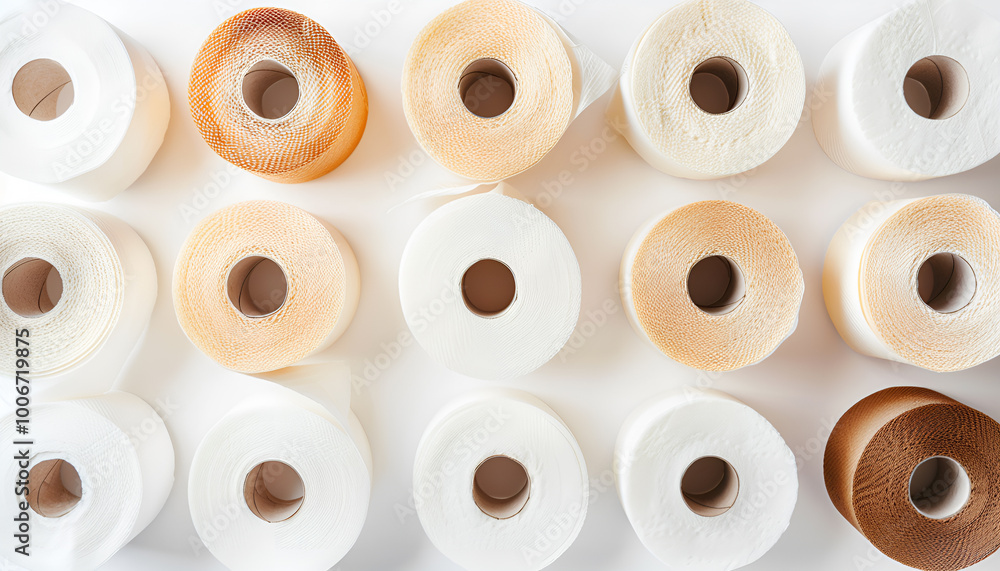 Rolls of toilet paper on white background Rolls of toilet paper on white background