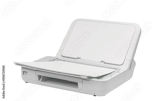 High-quality image of a modern flatbed scanner with an open lid, perfect for office and home use.