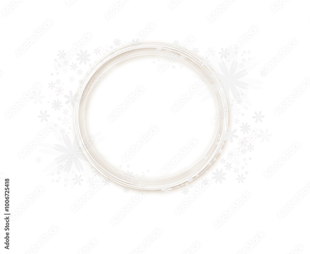 illustration cercle blanc et fleurs blanches sur fond transparent illustration cercle blanc et fleurs blanches sur fond transparent