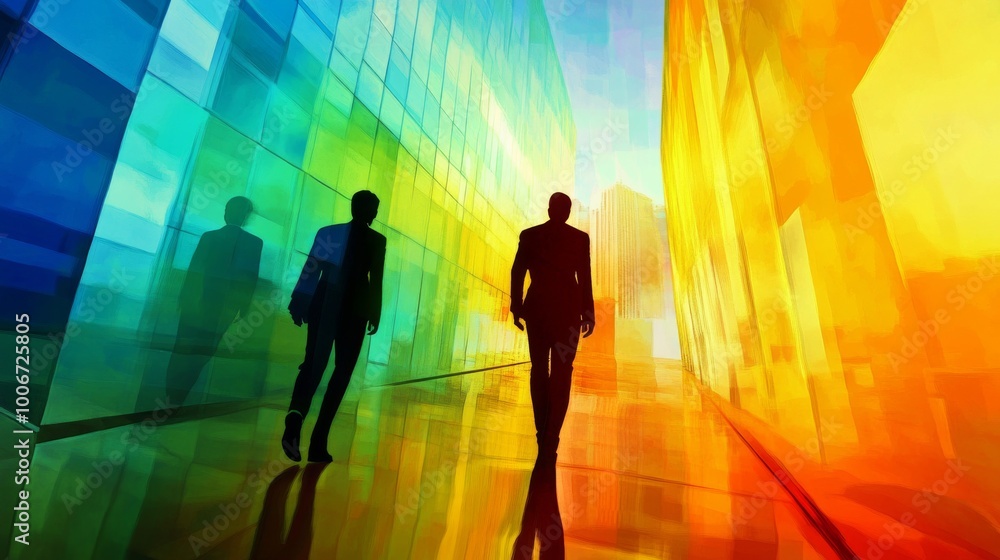 Fototapeta premium Colorful Business Pathway to Success