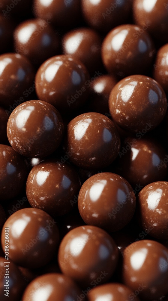 Close-up of shiny chocolate balls Close-up of shiny chocolate balls