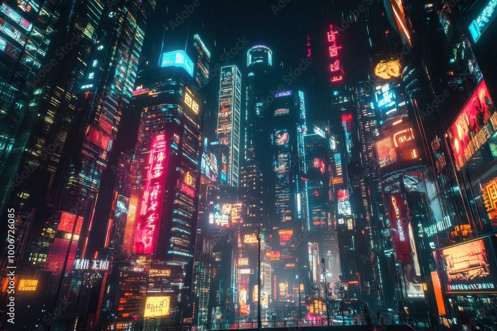 Fototapeta premium Neon Skyline