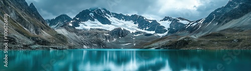 Wallpaper Mural Serene mountain lake reflecting the snow-capped peaks. Torontodigital.ca