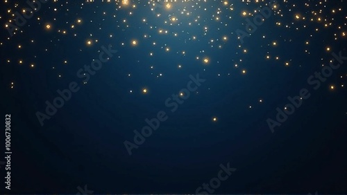 Starry Night Christmas Lights Background with Blue and Cosmic Particles