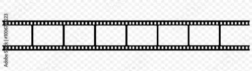 Film strip. Blank film strip 35mm for cinematic material, video elements on transparent backgraund. Vector	