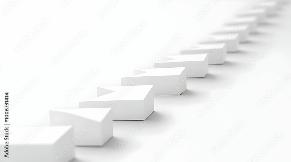 3D Plain White Background with Glossy Ascending Arrow Graphics Symbolizing Business Growth and Progress - Ample Copy Space for Advertising 3D Plain White Background with Glossy Ascending Arrow Graphics Symbolizing Business Growth and Progress - Ample Copy Space for Advertising