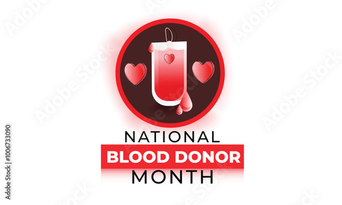 National Blood donor month. background, banner, card, poster, template. Vector illustration.