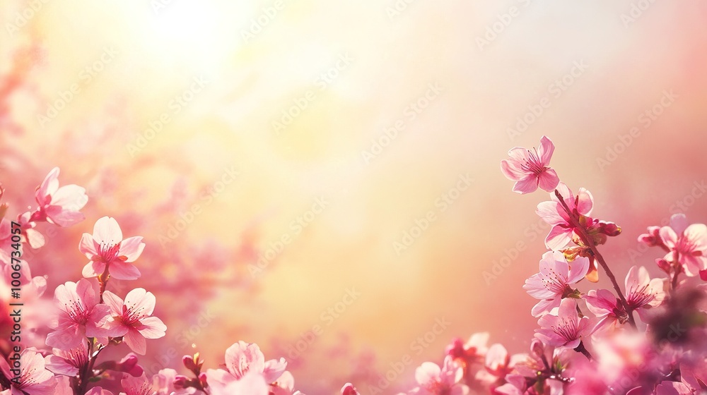 Pink Blossoms Against a Soft Background Pink Blossoms Against a Soft Background
