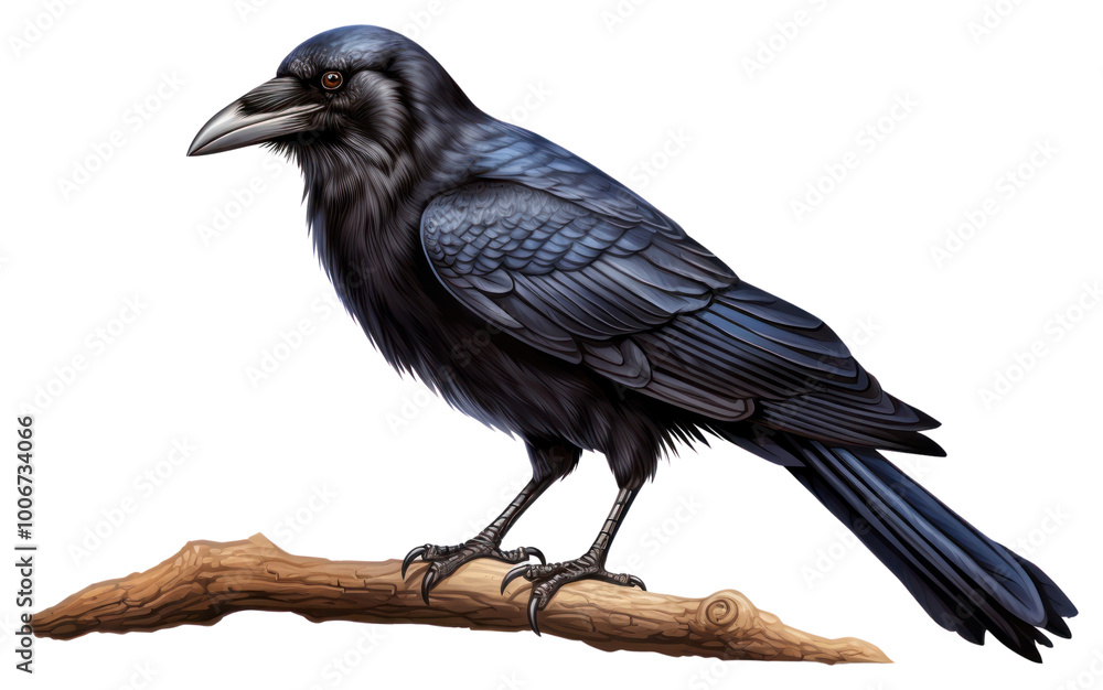 Fototapeta premium PNG Raven animal bird white background.