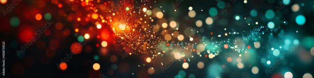 Abstracción de luces de colores que se dispersan en un fondo oscuro, reflejando la magia de las fiestas de Navidad y Año Nuevo. Abstracción de luces de colores que se dispersan en un fondo oscuro, reflejando la magia de las fiestas de Navidad y Año Nuevo.