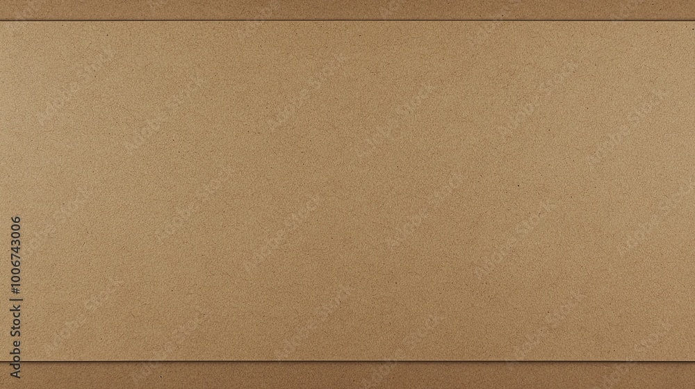 Fototapeta premium A plain brown paper background texture with a thin dark border.